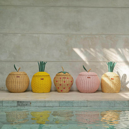 Pineapple Rattan Storage Basket Natural - Medium